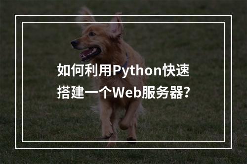 如何利用Python快速搭建一个Web服务器?