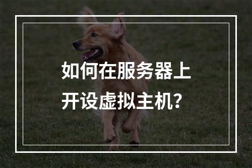 如何在服务器上开设虚拟主机？
