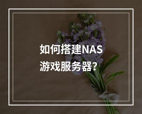 如何搭建NAS游戏服务器?
