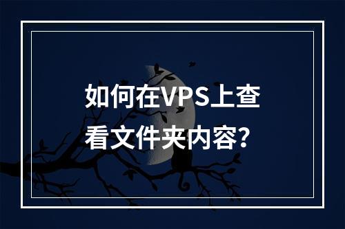 如何在VPS上查看文件夹内容?