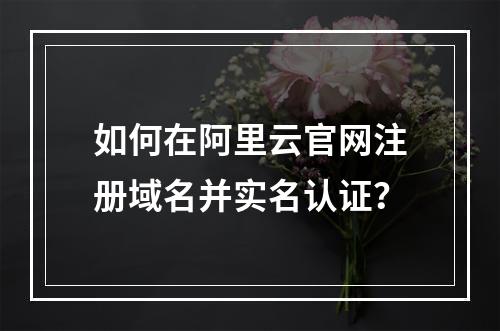如何在阿里云官网注册域名并实名认证？