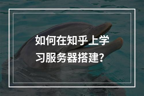如何在知乎上学习服务器搭建?