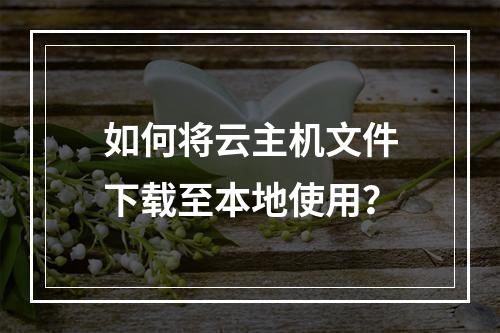 如何将云主机文件下载至本地使用？