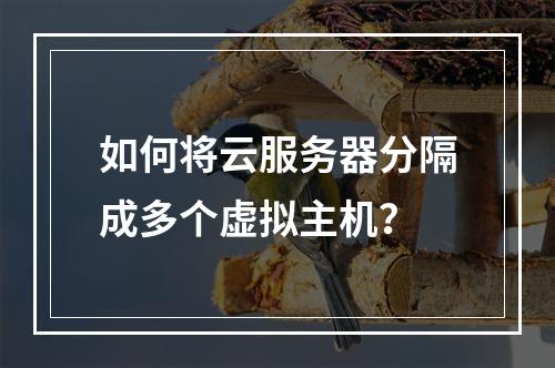 如何将云服务器分隔成多个虚拟主机？
