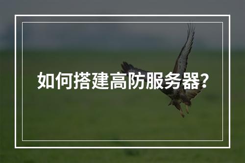 如何搭建高防服务器?