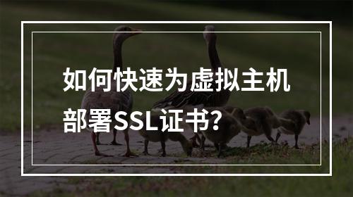 如何快速为虚拟主机部署SSL证书？