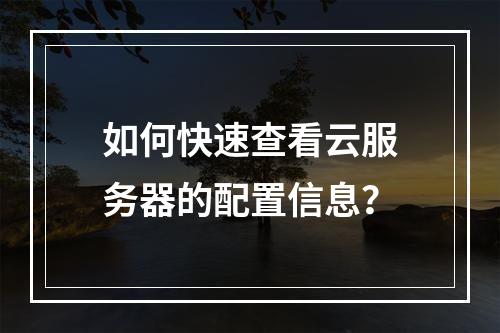 如何快速查看云服务器的配置信息？