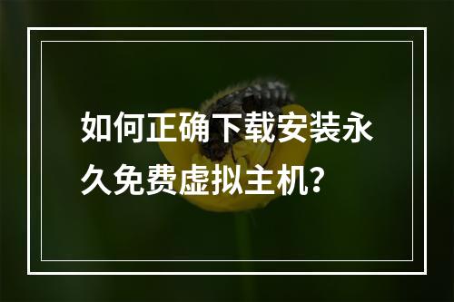 如何正确下载安装永久免费虚拟主机？
