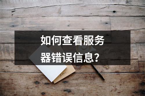 如何查看服务器错误信息?