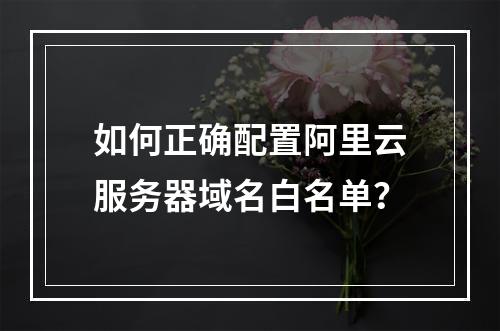 如何正确配置阿里云服务器域名白名单？