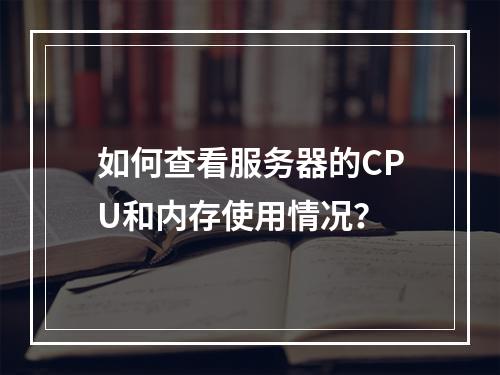 如何查看服务器的CPU和内存使用情况?