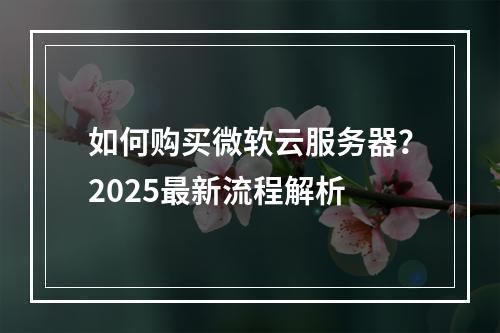 如何购买微软云服务器？2025最新流程解析
