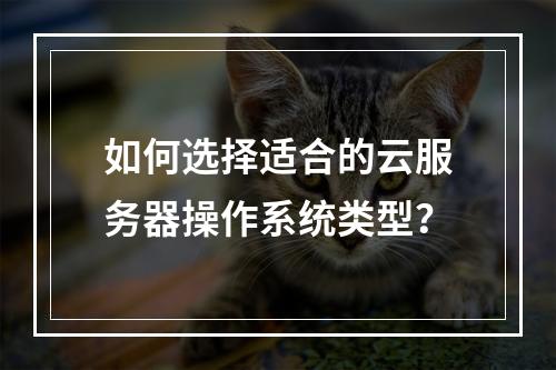 如何选择适合的云服务器操作系统类型？