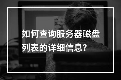 如何查询服务器磁盘列表的详细信息?
