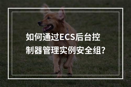 如何通过ECS后台控制器管理实例安全组？
