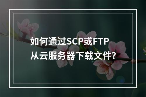 如何通过SCP或FTP从云服务器下载文件？