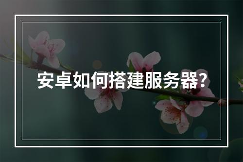 安卓如何搭建服务器?