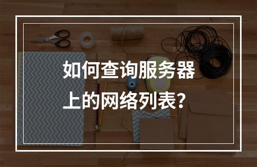 如何查询服务器上的网络列表?