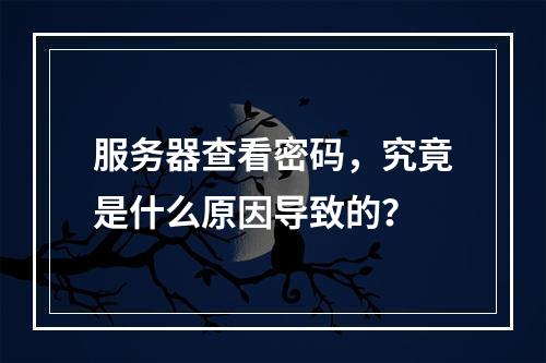 服务器查看密码,究竟是什么原因导致的?