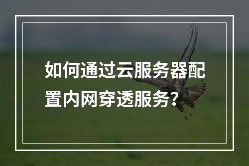 如何通过云服务器配置内网穿透服务？