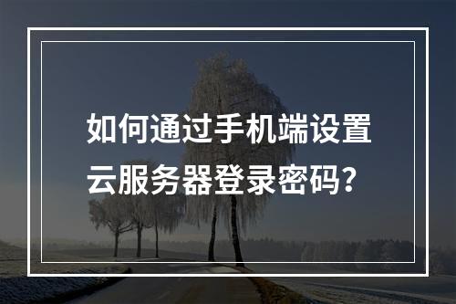 如何通过手机端设置云服务器登录密码？