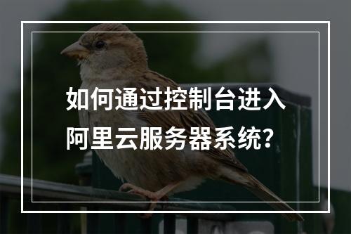 如何通过控制台进入阿里云服务器系统？