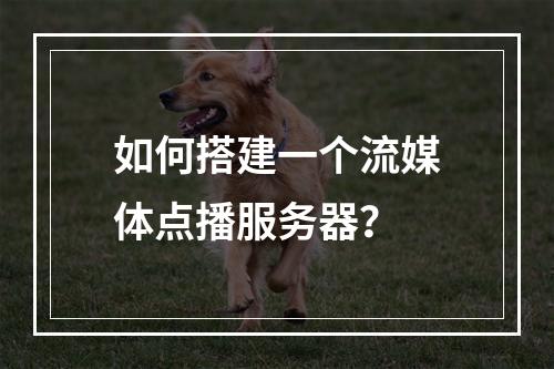 如何搭建一个流媒体点播服务器?
