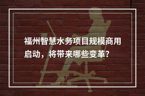 福州智慧水务项目规模商用启动,将带来哪些变革?