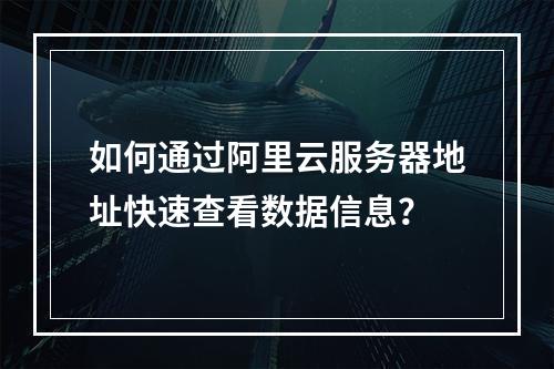 如何通过阿里云服务器地址快速查看数据信息？
