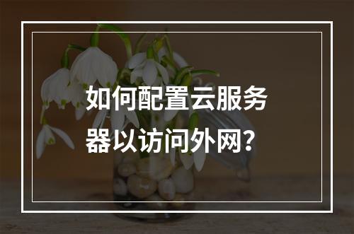 如何配置云服务器以访问外网？