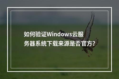 如何验证Windows云服务器系统下载来源是否官方？