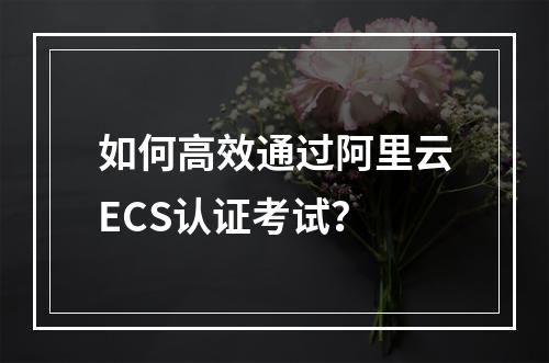 如何高效通过阿里云ECS认证考试？