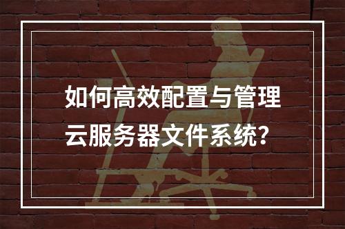 如何高效配置与管理云服务器文件系统？