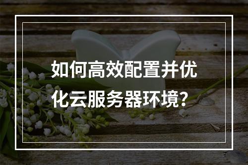 如何高效配置并优化云服务器环境？
