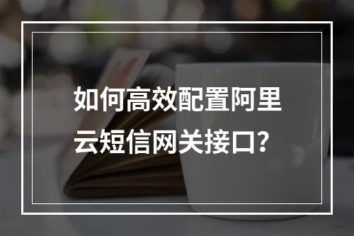 如何高效配置阿里云短信网关接口？