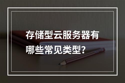 存储型云服务器有哪些常见类型？
