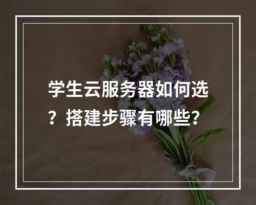 学生云服务器如何选？搭建步骤有哪些？