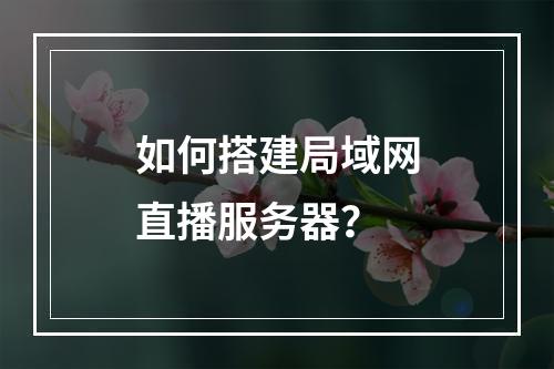 如何搭建局域网直播服务器?