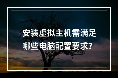 安装虚拟主机需满足哪些电脑配置要求？