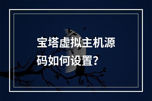 宝塔虚拟主机源码如何设置？