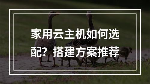 家用云主机如何选配？搭建方案推荐
