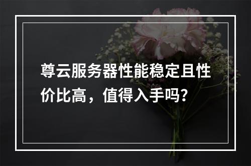 尊云服务器性能稳定且性价比高，值得入手吗？