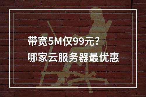 带宽5M仅99元？哪家云服务器最优惠