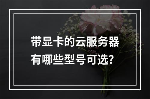 带显卡的云服务器有哪些型号可选？