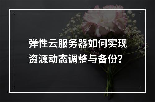 弹性云服务器如何实现资源动态调整与备份？