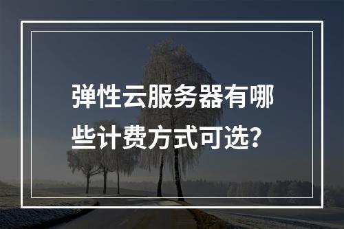 弹性云服务器有哪些计费方式可选？
