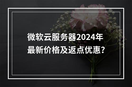 微软云服务器2024年最新价格及返点优惠？