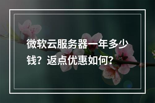 微软云服务器一年多少钱？返点优惠如何？