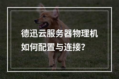 德迅云服务器物理机如何配置与连接？