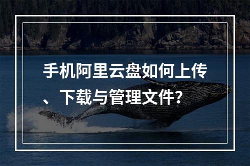 手机阿里云盘如何上传、下载与管理文件？